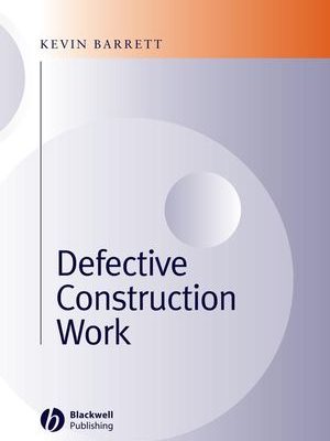 Defective Construction Work, ISBN-13: 978-0632059294